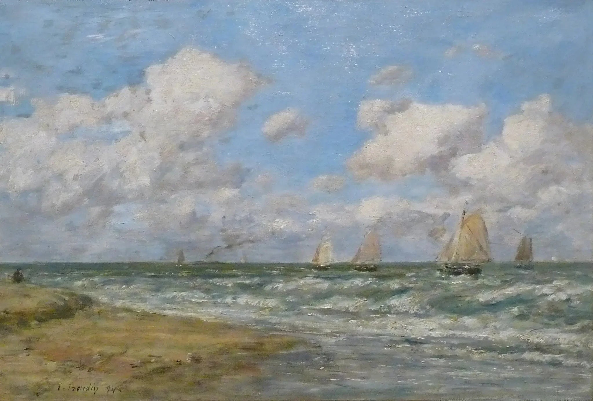 Marin - Eugène Boudin image 1 tableau peint à l’huile sur toile