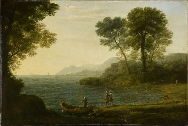 Marine avec l'embarquement de Carlo et Ubaldo - Claude Lorrain image 1 reproduction de peinture à l’huile