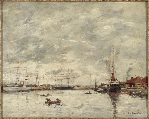 Marine par temps gris - Eugène Boudin image 1 reproduction d’œuvre d’art à l’huile