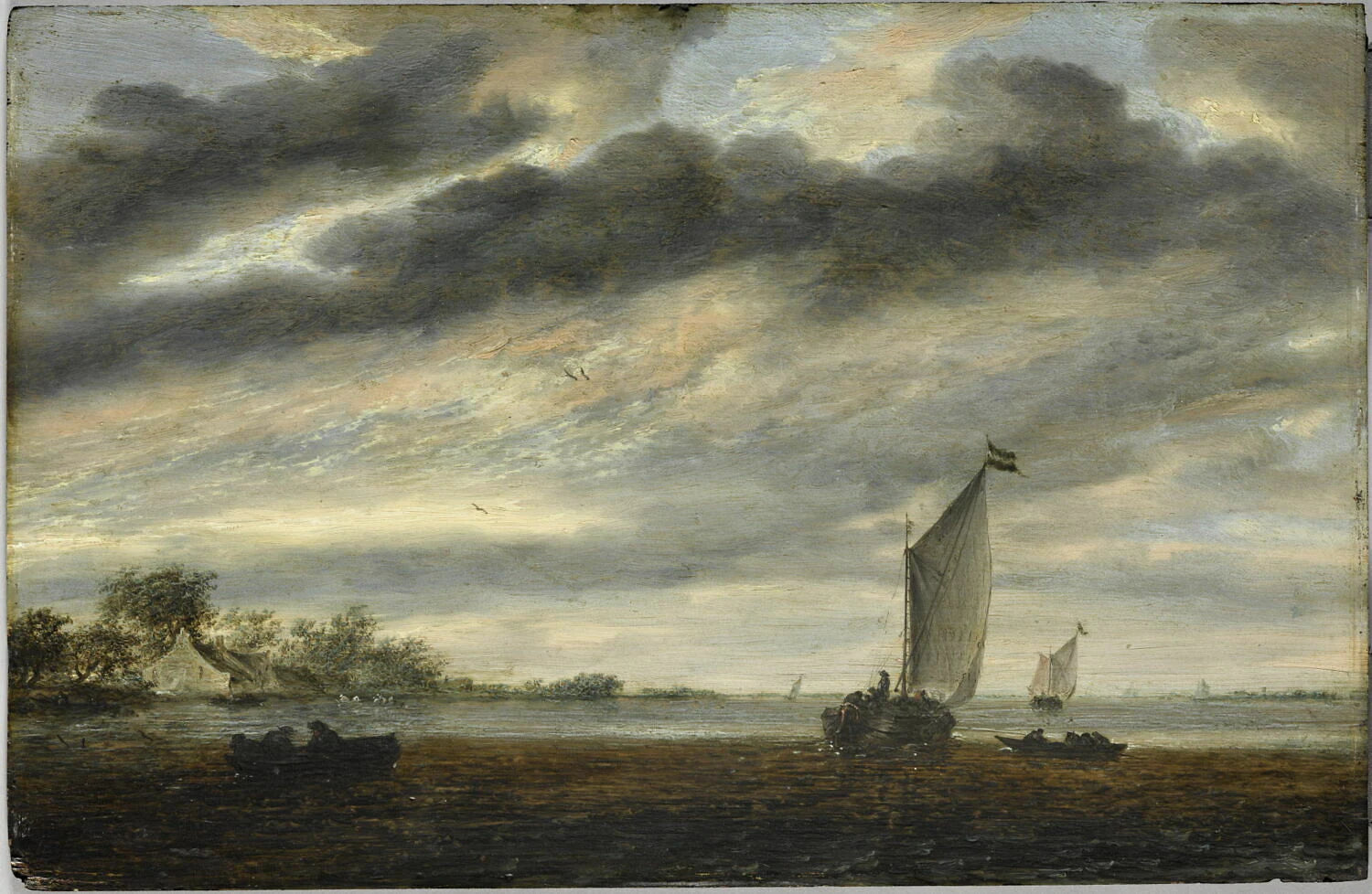 La Marine d'or. Soleil couchant - Salomon van Ruysdael