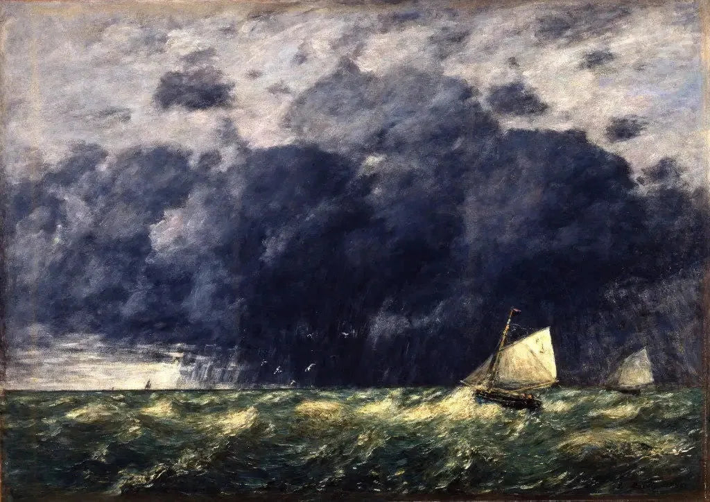 Marine. Un grain - Eugène Boudin image 1 copie peinte à la main à l’huile