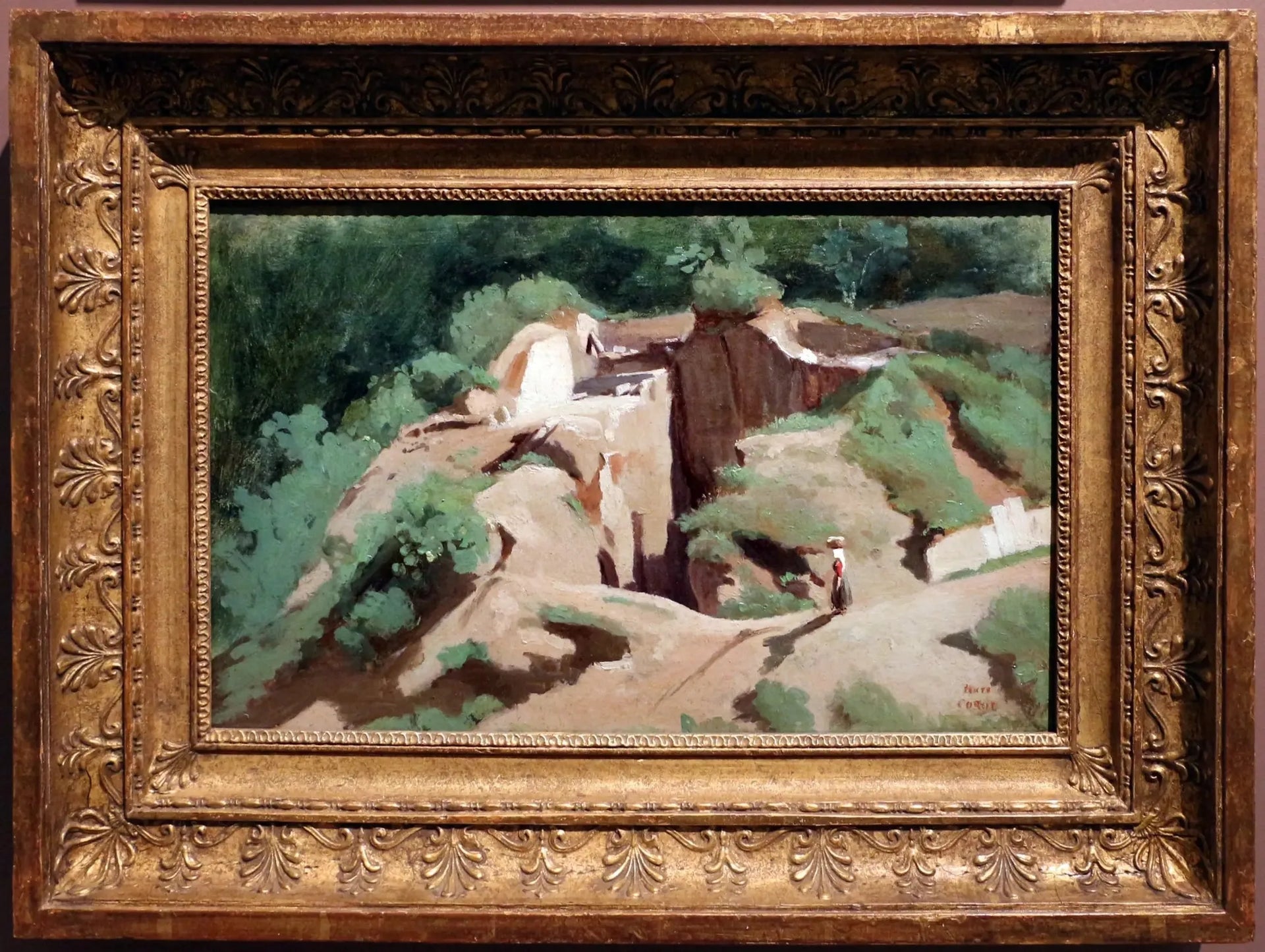 Marino. Un lavoir - Jean-Baptiste Camille Corot image 1 tableau peint à l’huile sur toile