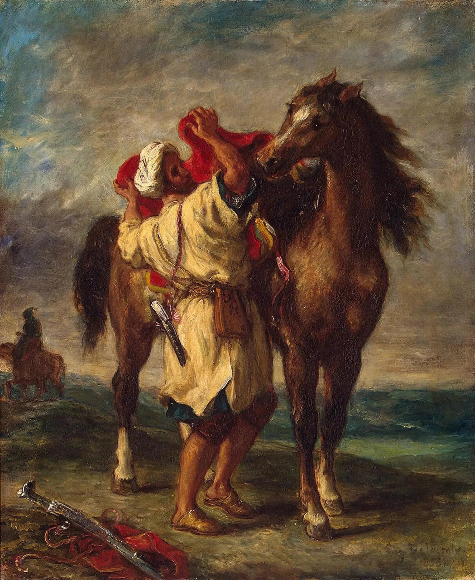 Marocain vendant son cheval - Eugène Delacroix image 1 reproduction d’œuvre d’art à l’huile