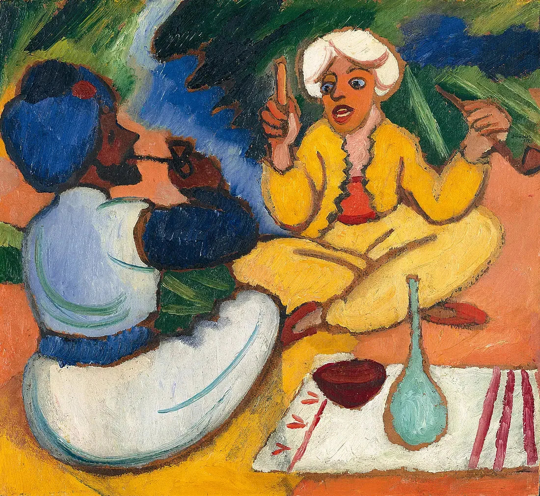 Marqueurs de marche - August Macke image 1 reproduction artisanale de tableau