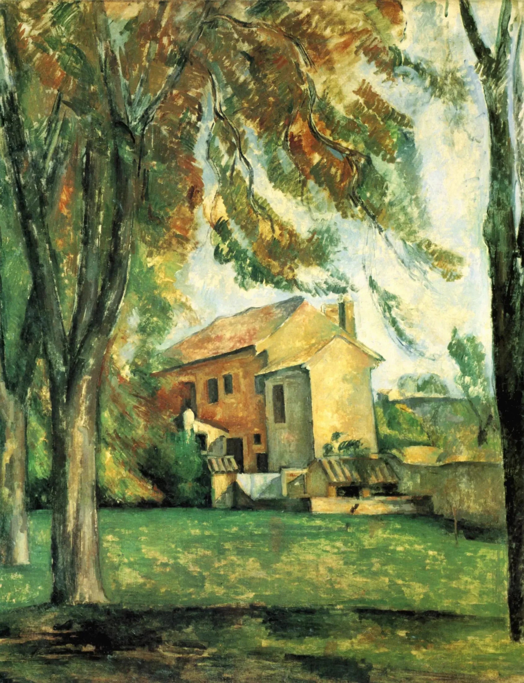 Marronniers et ferme au Jas de Bouffan - Paul Cézanne image 1 copie peinte à la main à l’huile