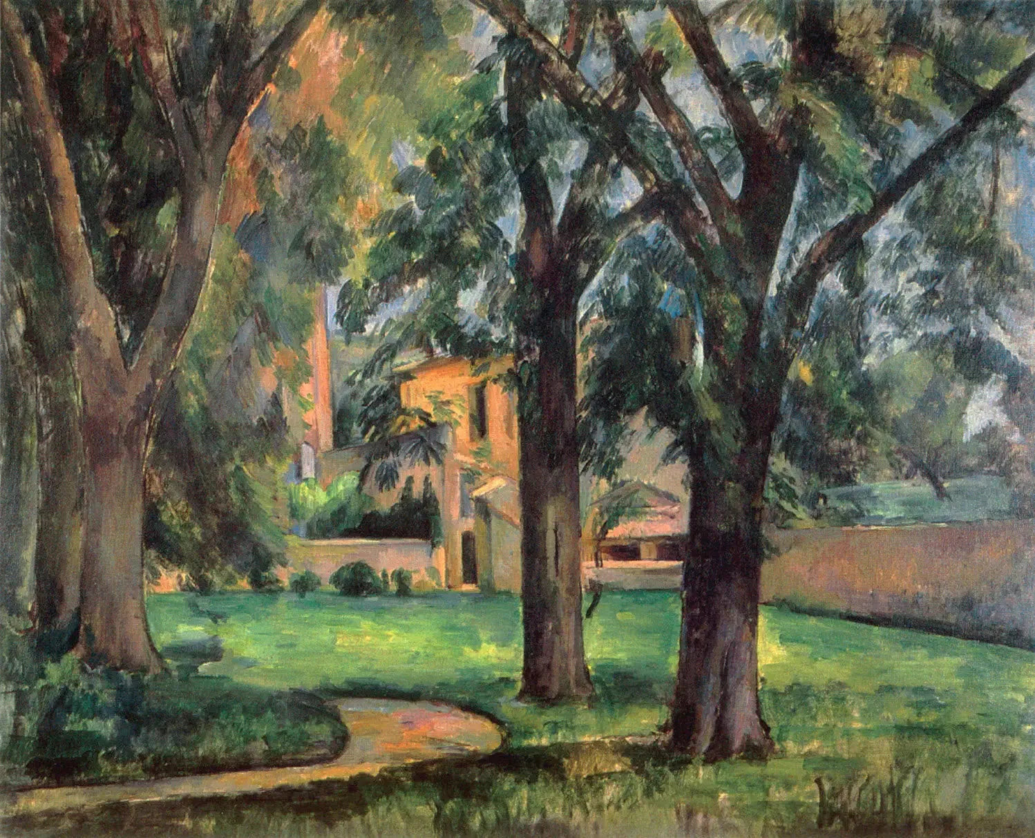 Marronniers et ferme du Jas de Bouffan - Paul Cézanne image 1 copie de tableau peinte à la main