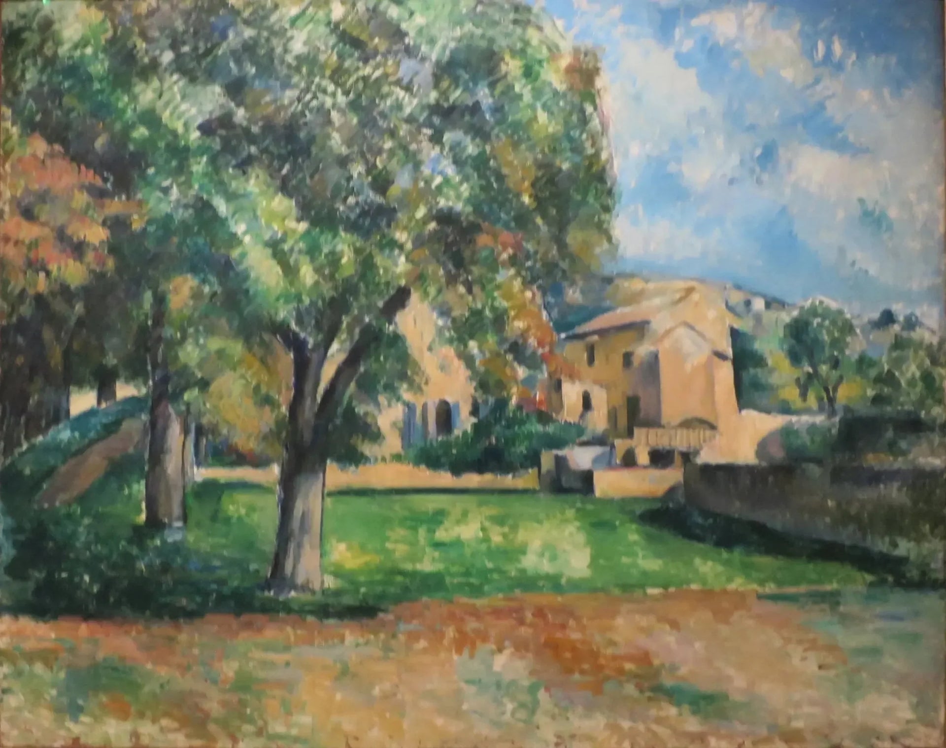 Marronniers et ferme du Jas de Bouffan. - Paul Cézanne image 1 reproduction d’œuvre d’art à l’huile