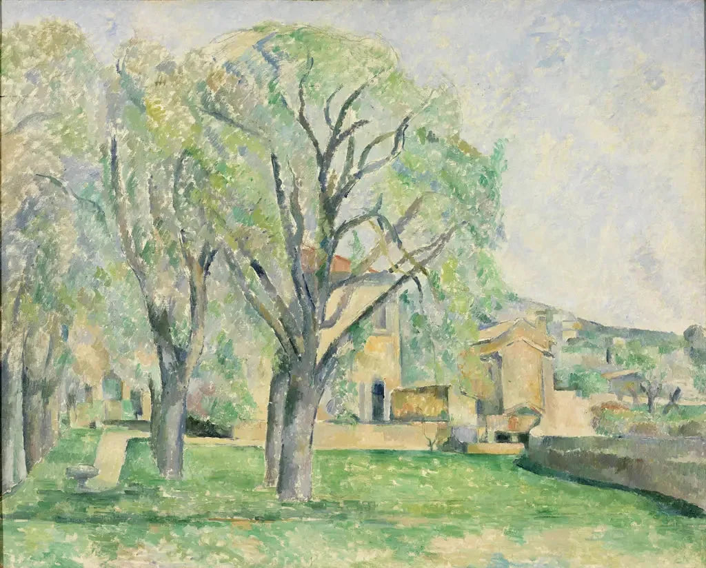 Marronniers et ferme du Jas de Bouffan - Paul Cézanne image 1 reproduction de peinture à l’huile