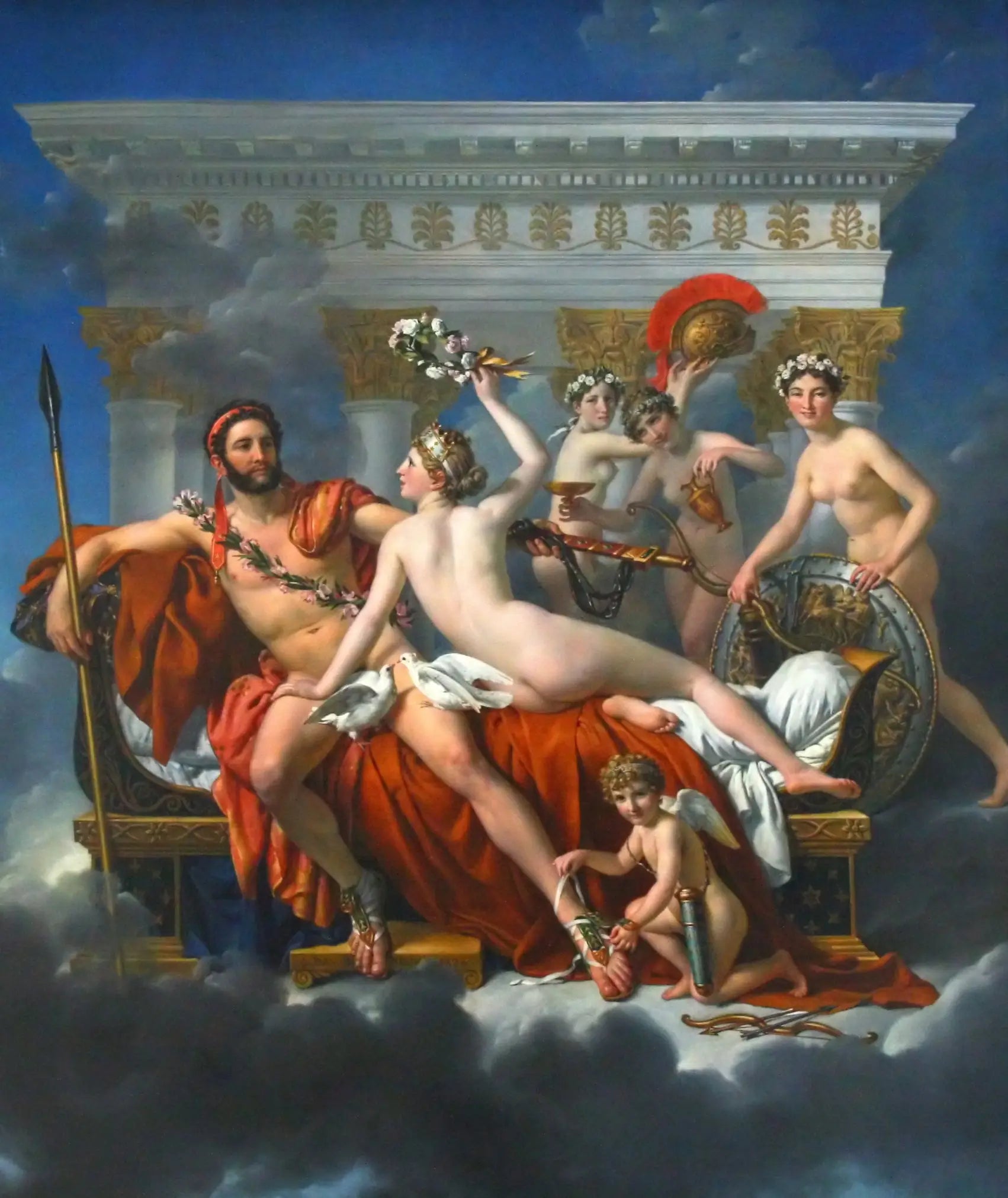 Mars désarmé par Vénus - Jacques-Louis David image 1 reproduction artisanale de tableau
