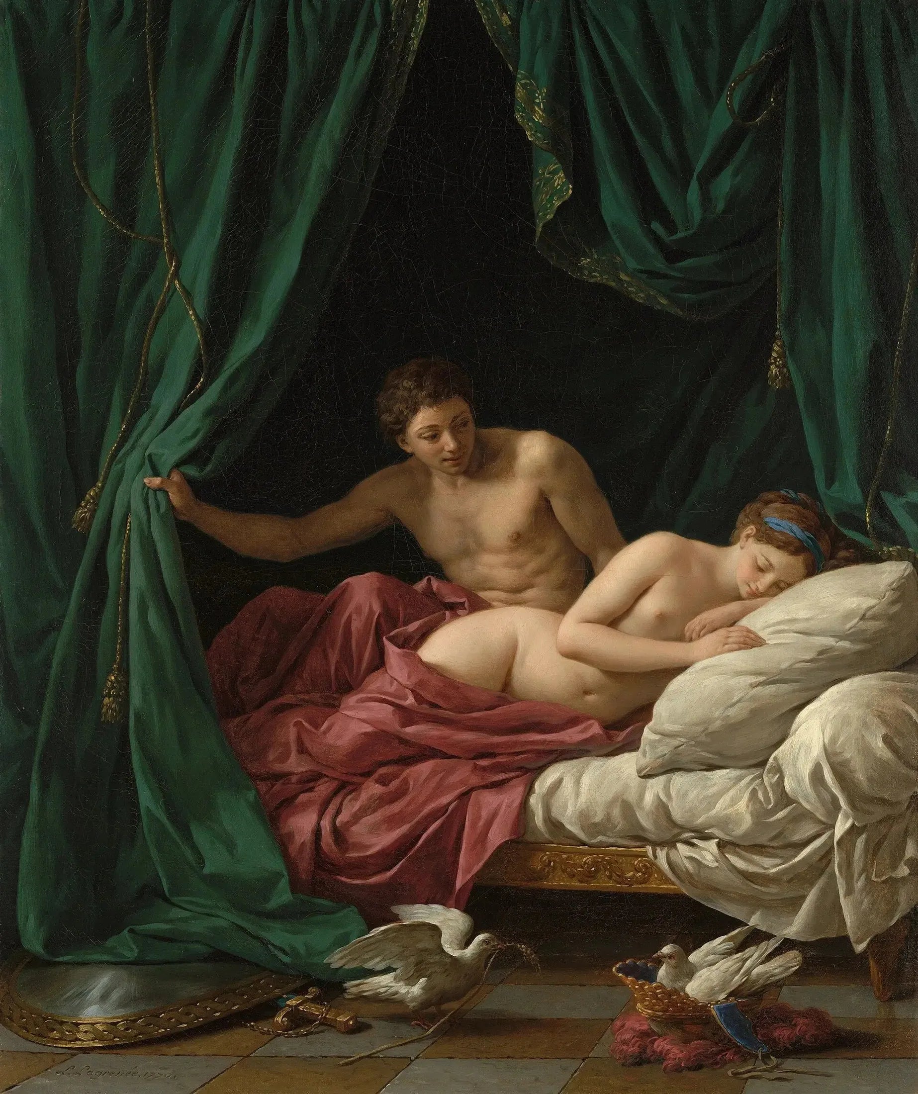 Mars et Vénus, allégorie sur la Paix - Louis Jean François Lagrenée image 1 reproduction artisanale de tableau