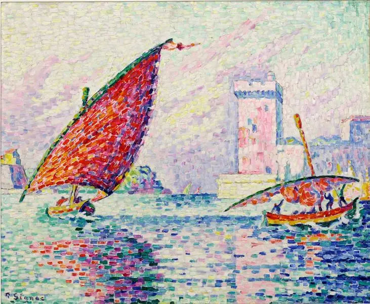 Marseille, barques de pêche ou le Fort Saint-Jean - Paul Signac image 1 tableau peint à l’huile sur toile
