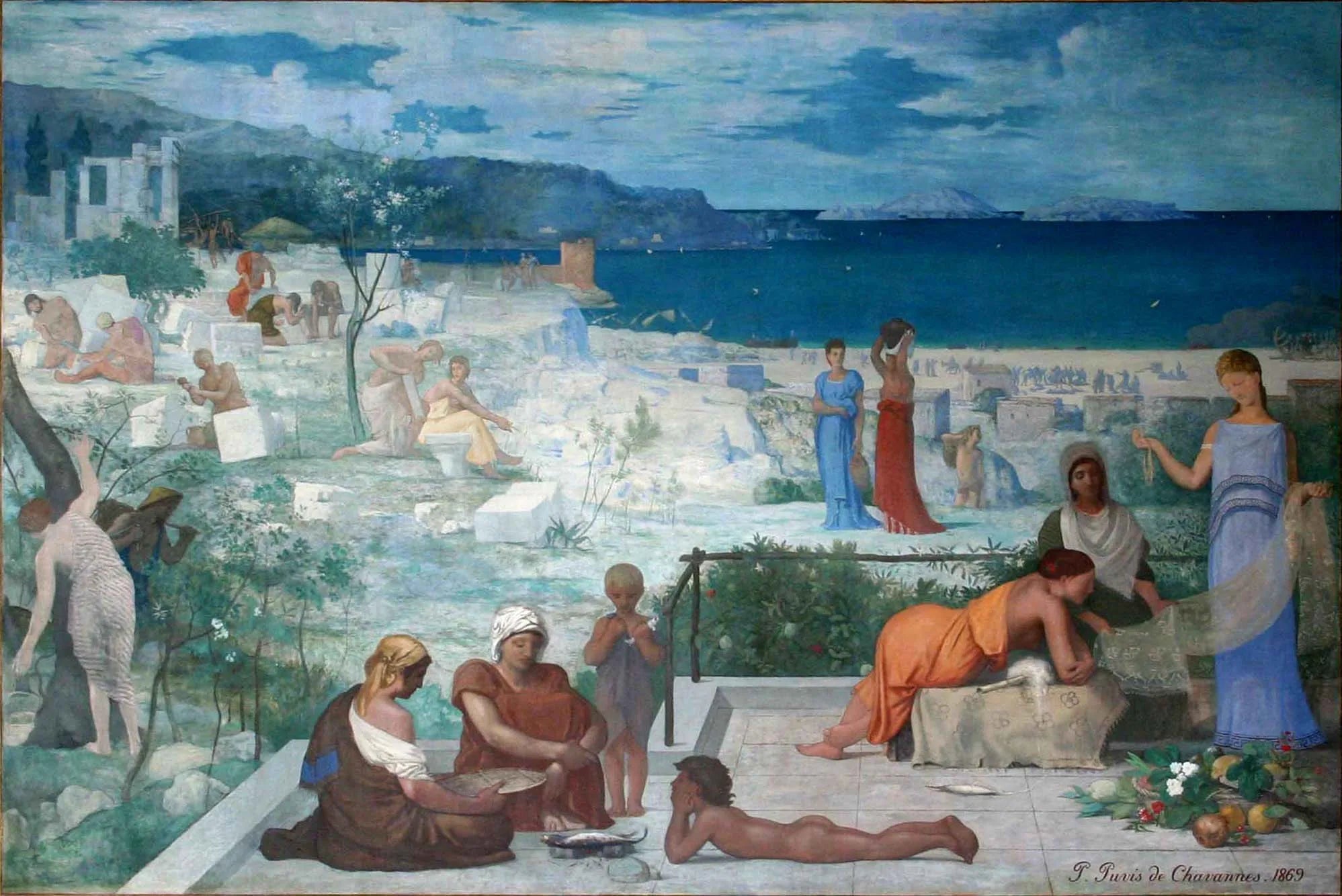 Marseille, colonie grecque - Pierre Puvis de Chavannes image 1 tableau peint à l’huile sur toile
