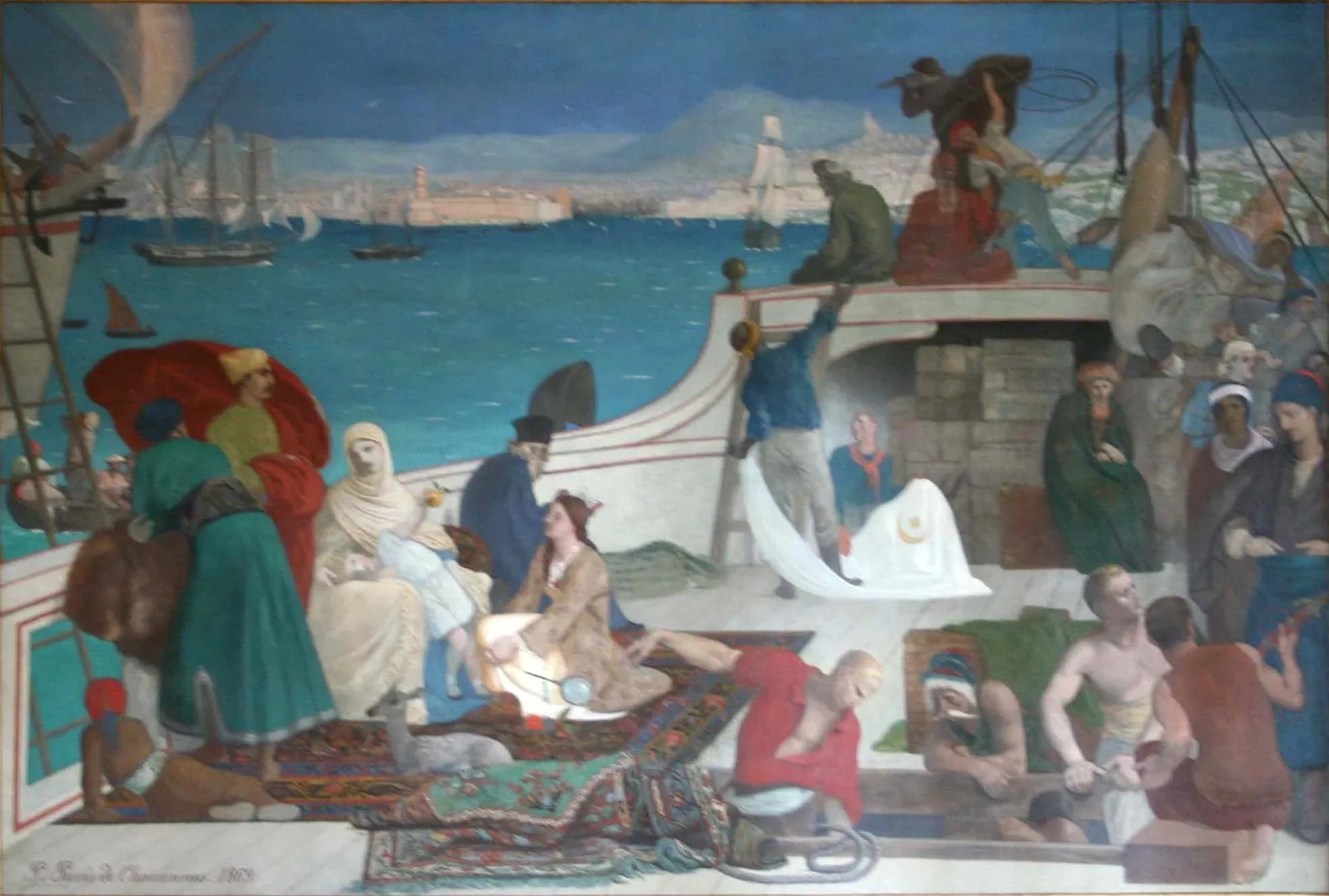 Marseille, porte de l'Orient - Pierre Puvis de Chavannes image 1 reproduction artisanale de tableau