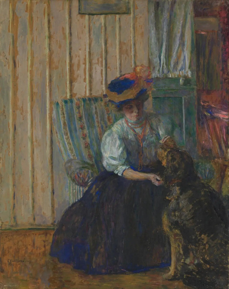 Marthe Bonnard au chien - Édouard Vuillard