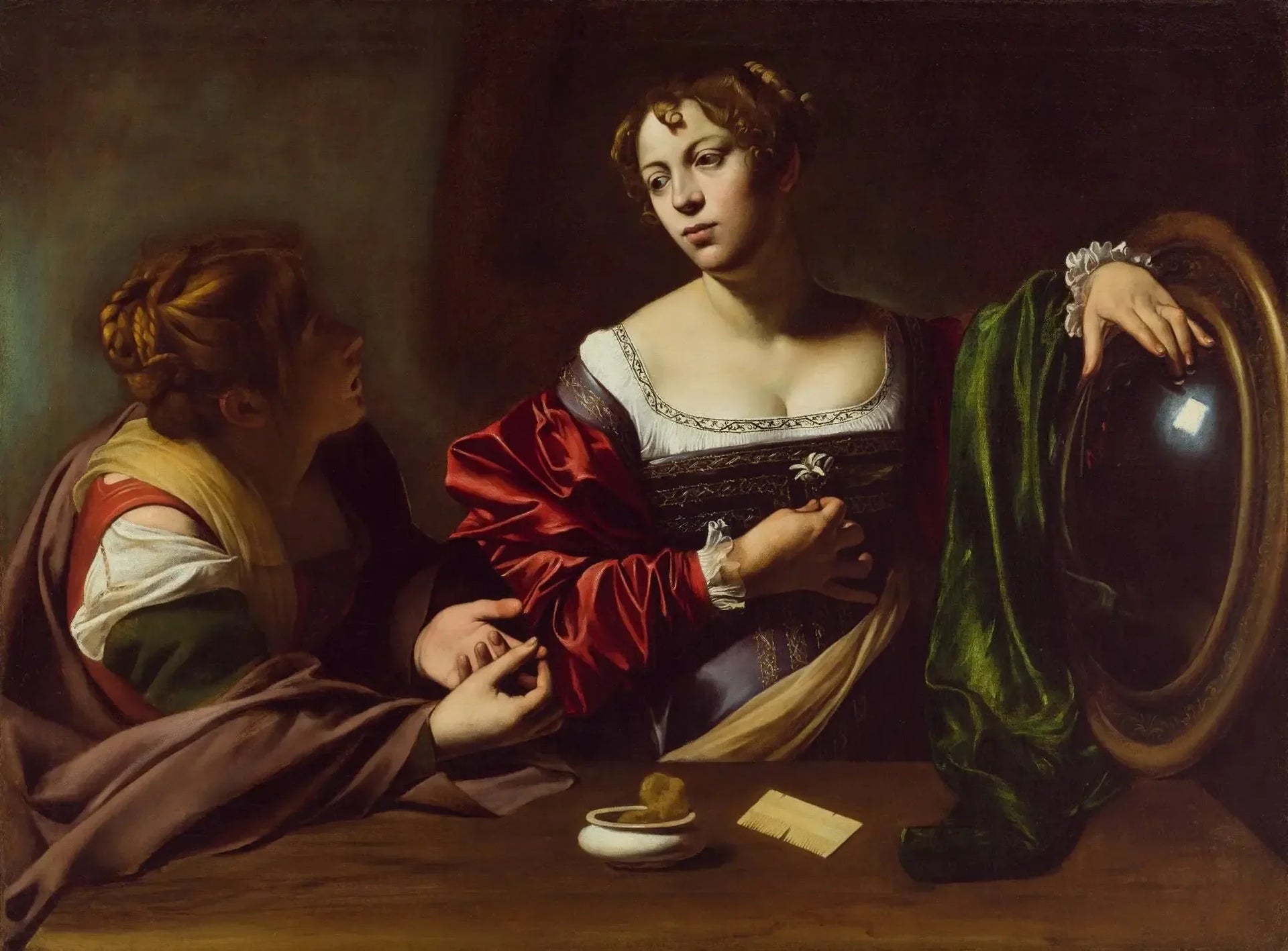 Marthe et Marie-Madeleine - Le Caravage image 1 reproduction artisanale de tableau