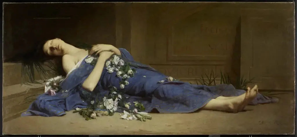 Martyr dans les catacombes - Jules-Cyrille Cavé image 1 tableau peint à l’huile sur toile