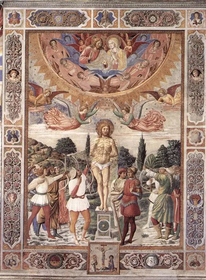 Martyre de saint Sébastien - Benozzo Gozzoli image 1 copie de tableau peinte à la main