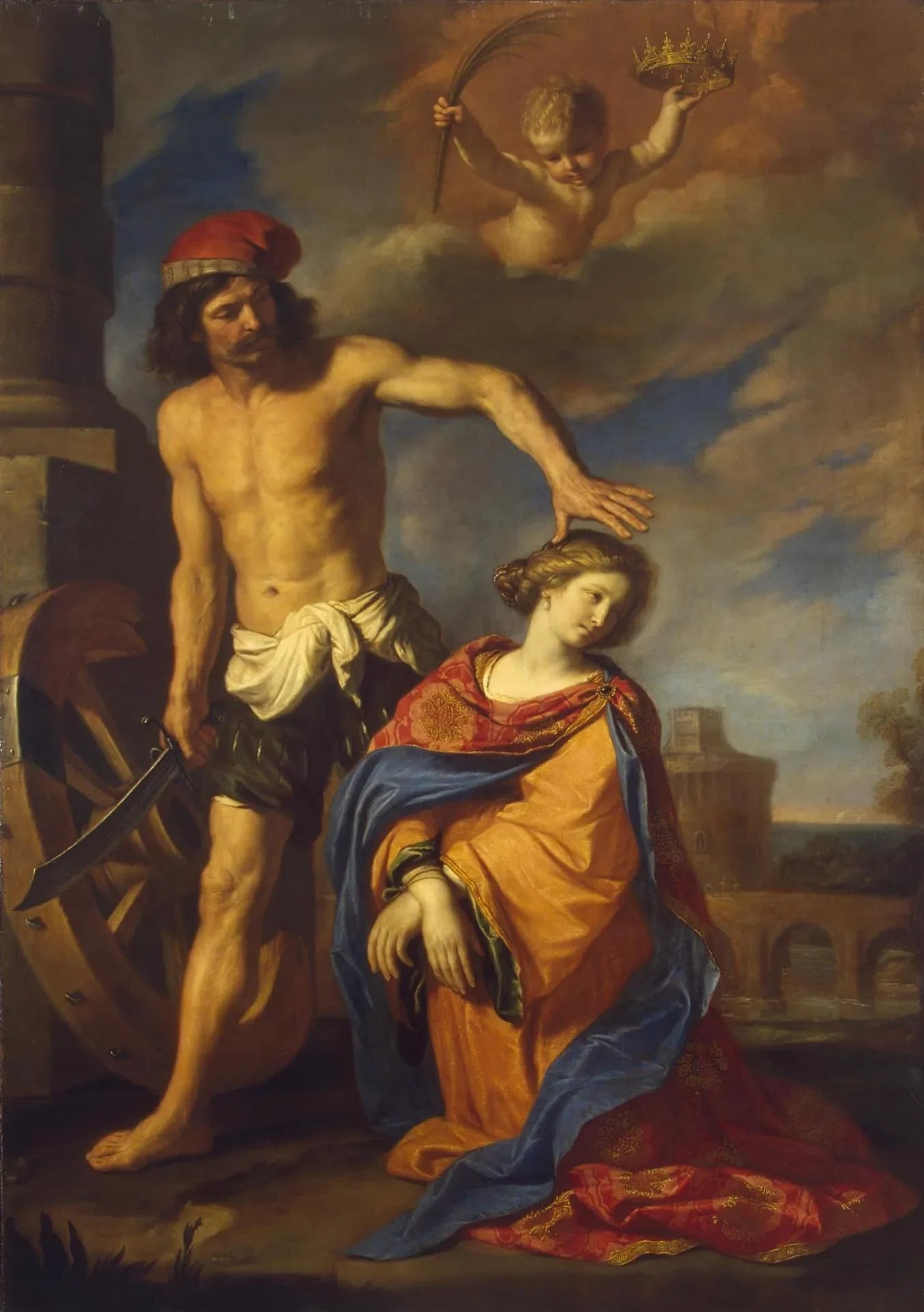 Martyre de sainte Catherine - Guercino image 1 copie peinte à la main à l’huile
