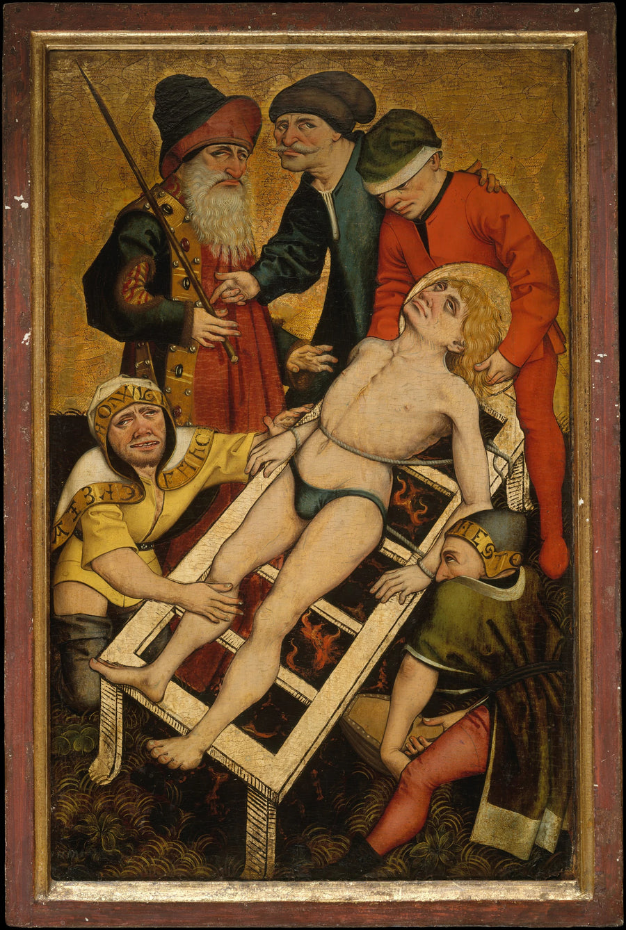 Le Martyre de saint Laurent ; (verso) Donner à boire à celui qui a soif - Master of the Acts of Mercy