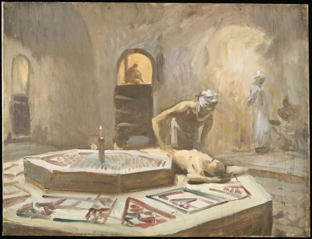 Massage dans un bain public - John Singer Sargent image 1 copie peinte à la main à l’huile