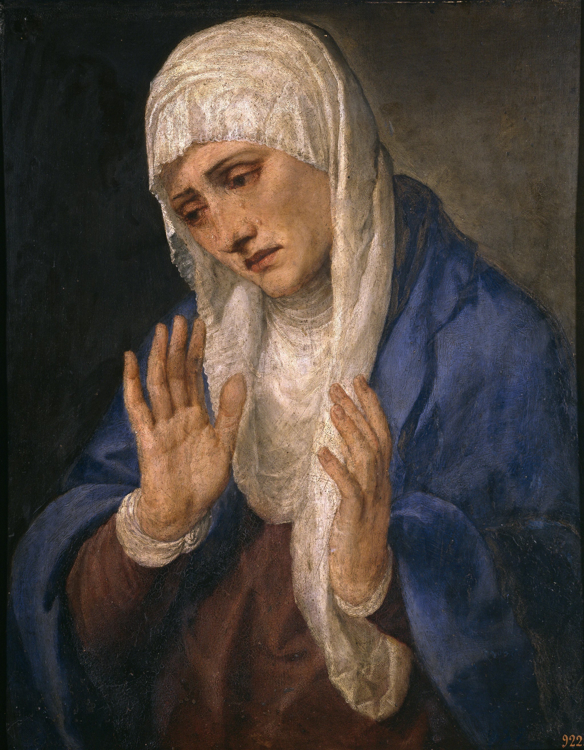 Mater Dolorosa avec ses mains écartées - Titien