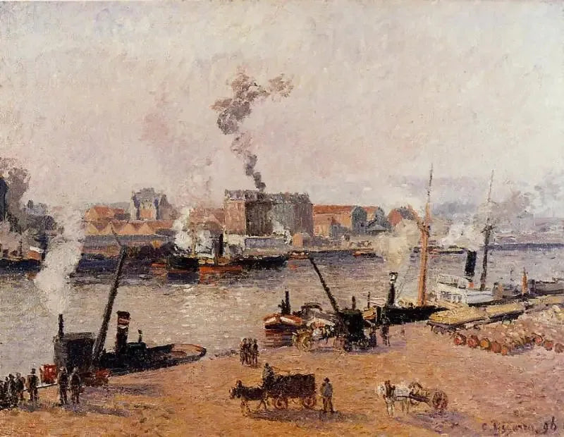 Matin brumeux, Rouen - Camille Pissarro image 1 copie de tableau peinte à la main