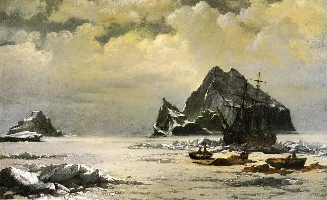 Matin dans les champs de glace de l'Arctique - William Bradford image 1 reproduction artisanale de tableau