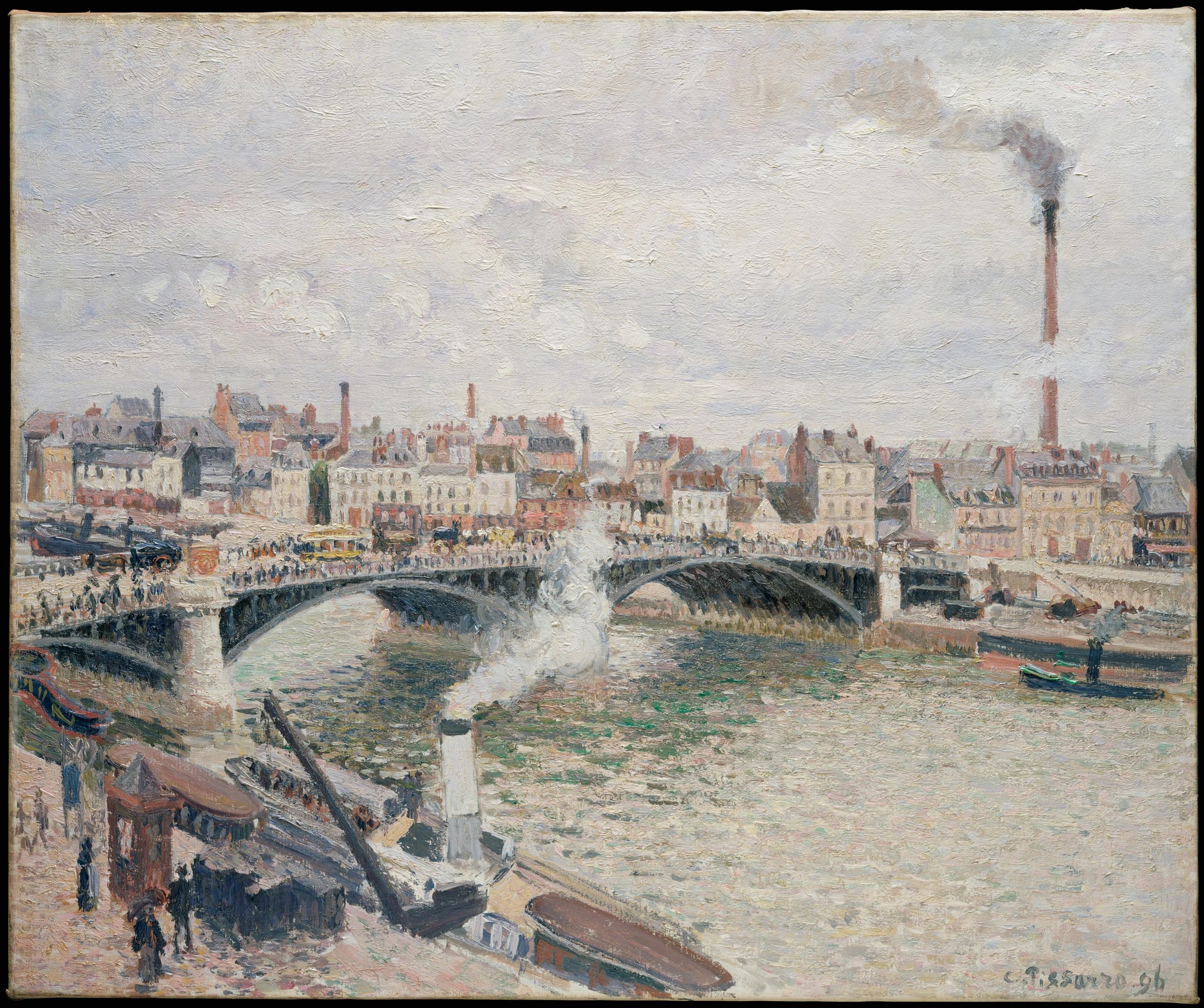 Matin, un jour couvert, Rouen - Camille Pissarro
