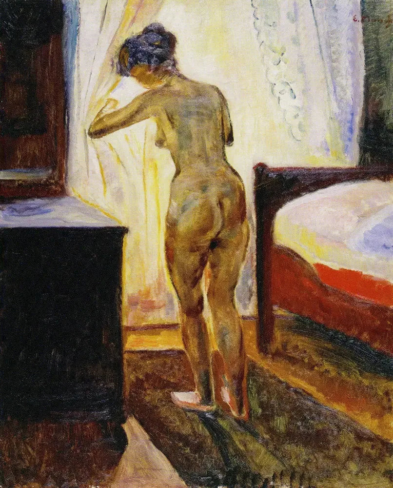 Matin. Nu à la fenêtre - Edvard Munch image 1 copie de tableau peinte à la main