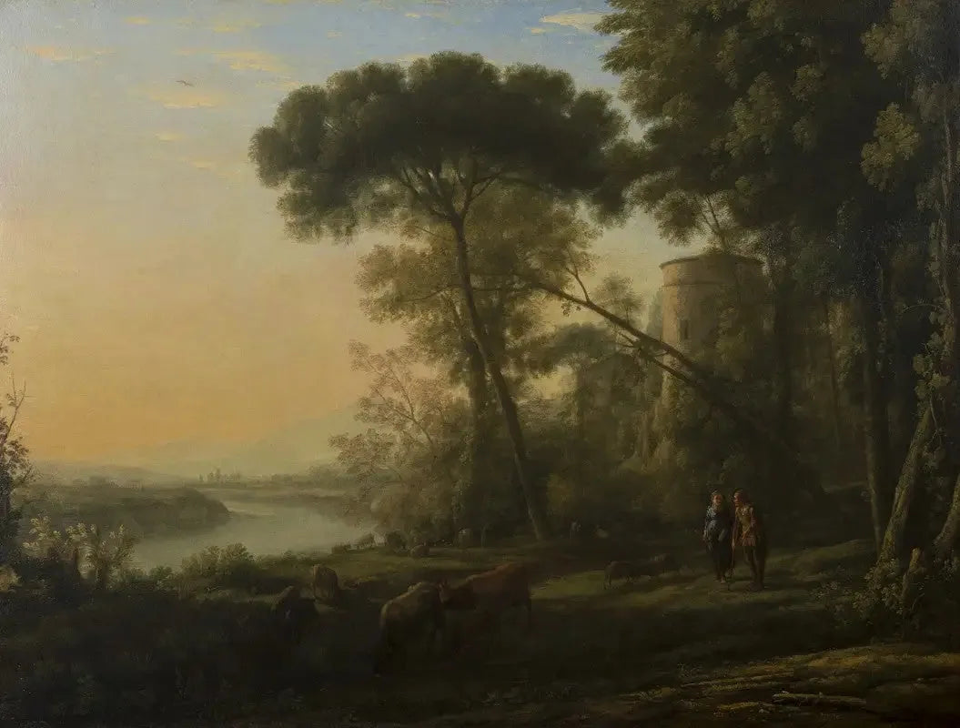 Matin : Un paysage boisé - Claude Lorrain image 1 copie peinte à la main à l’huile