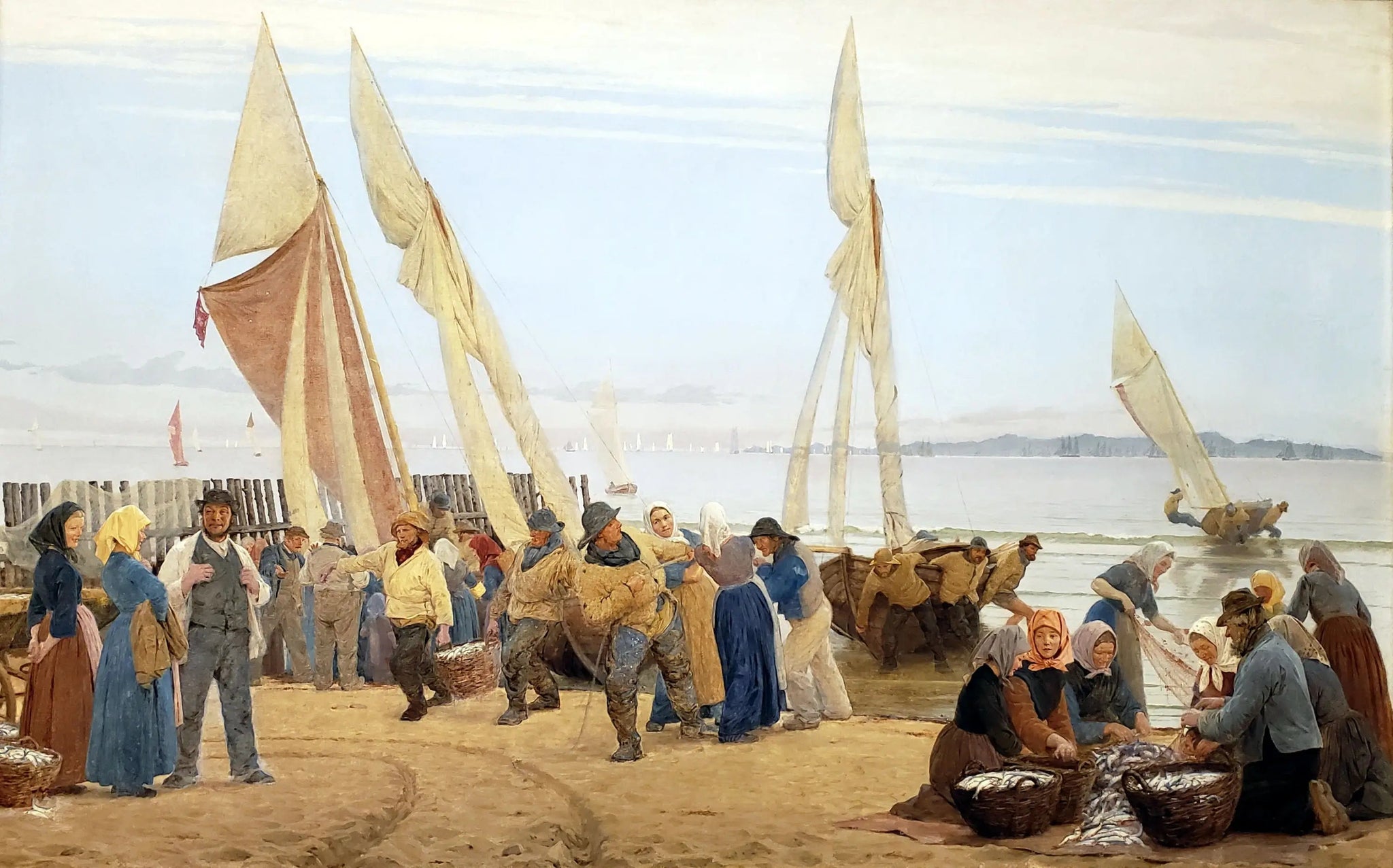 Matinée à Hornbæk. Les pêcheurs reviennent - Peder Severin Krøyer image 1 reproduction artisanale de tableau