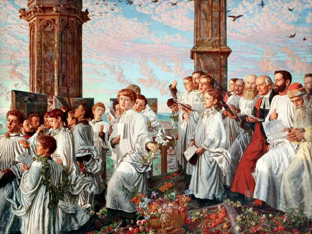 Matinée de mai sur la tour de la Madeleine - William Holman Hunt image 1 reproduction artisanale de tableau