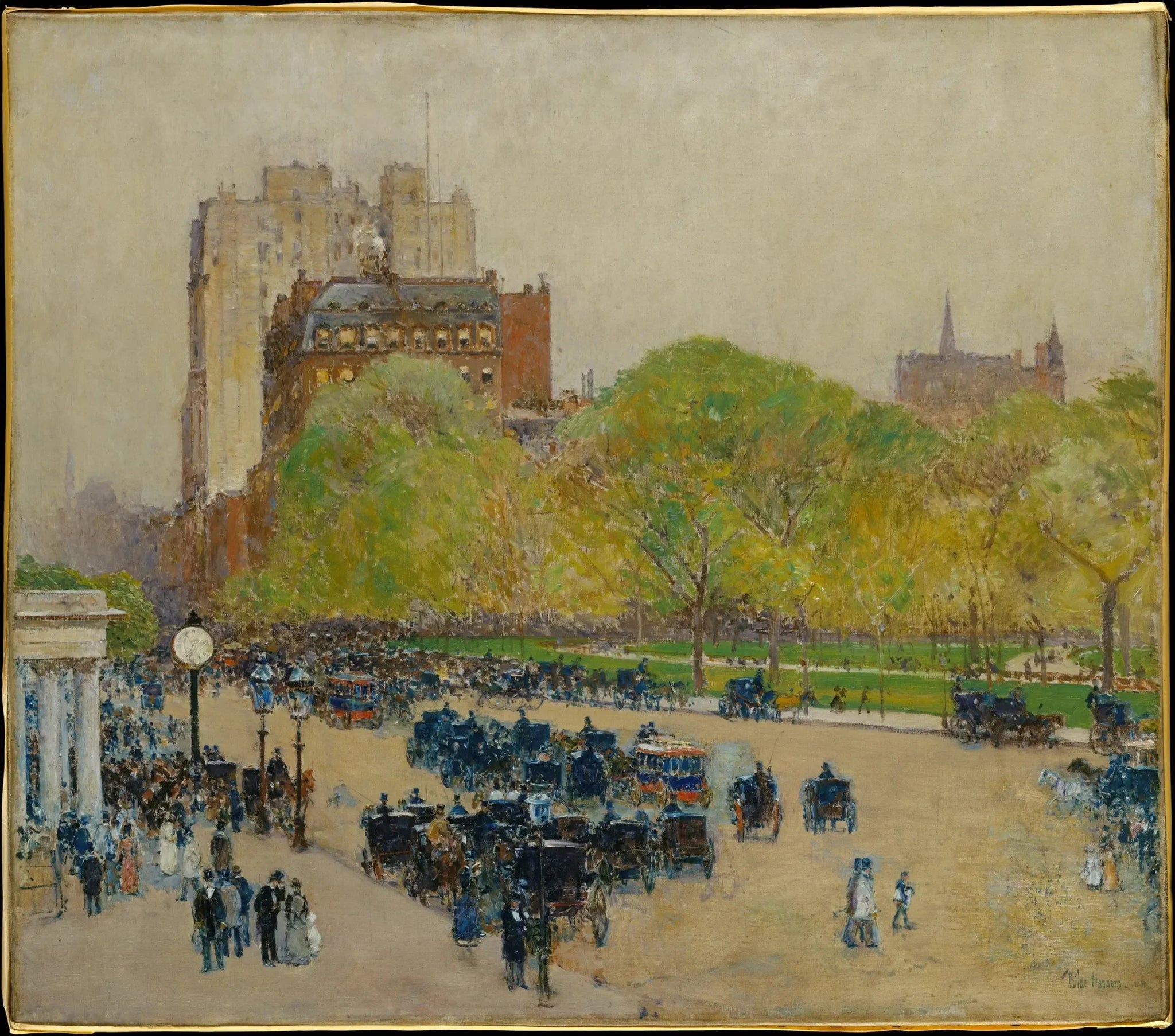 Matinée de printemps au cœur de la ville - Childe Hassam image 1 copie peinte à la main à l’huile
