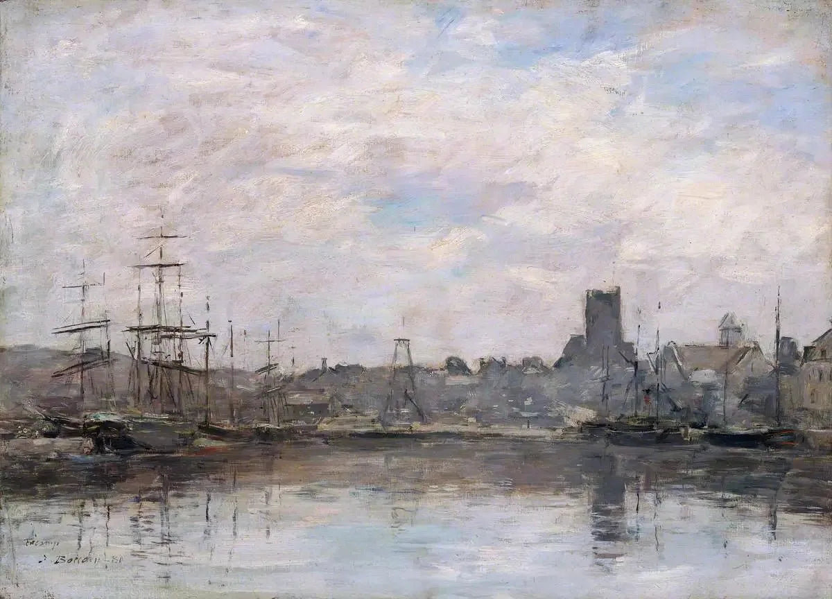 Matinée de septembre : Port de Fécamp - Eugène Boudin image 1 tableau peint à l’huile sur toile