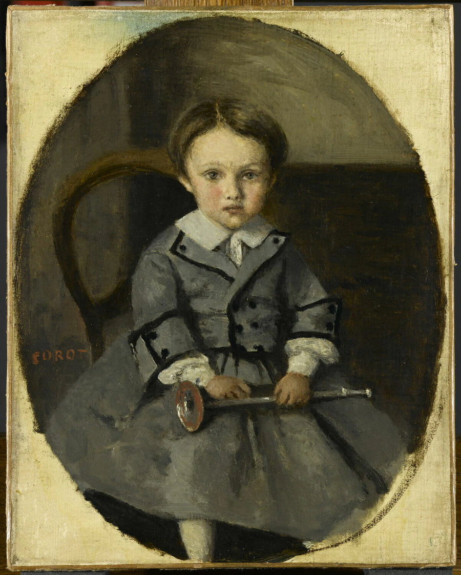 Maurice Robert, enfant (1853-1925), fils de François-Parfait Robert, ami de Corot, magistrat à Mantes - Jean-Baptiste Camille Corot