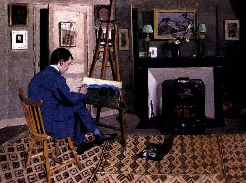 Max Rodriguez-Henriques dans l'atelier de Félix Vallotton, fils beau-père - Félix Vallotton image 1 reproduction réalisée par Alpha Reproduction