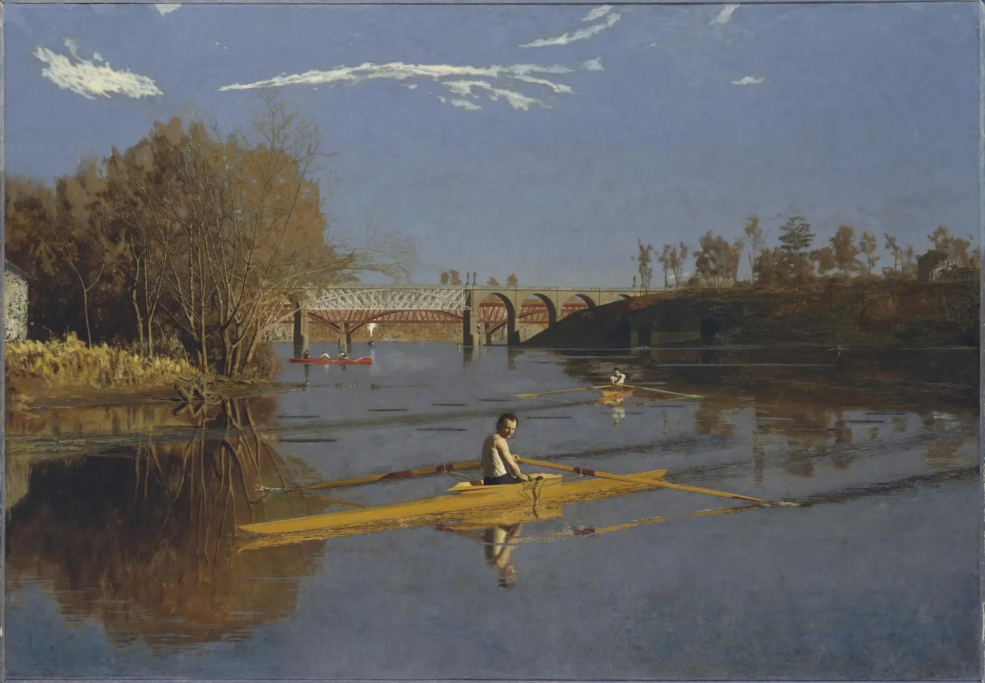 Max Schmitt en skiff - Thomas Eakins image 1 reproduction de peinture à l’huile