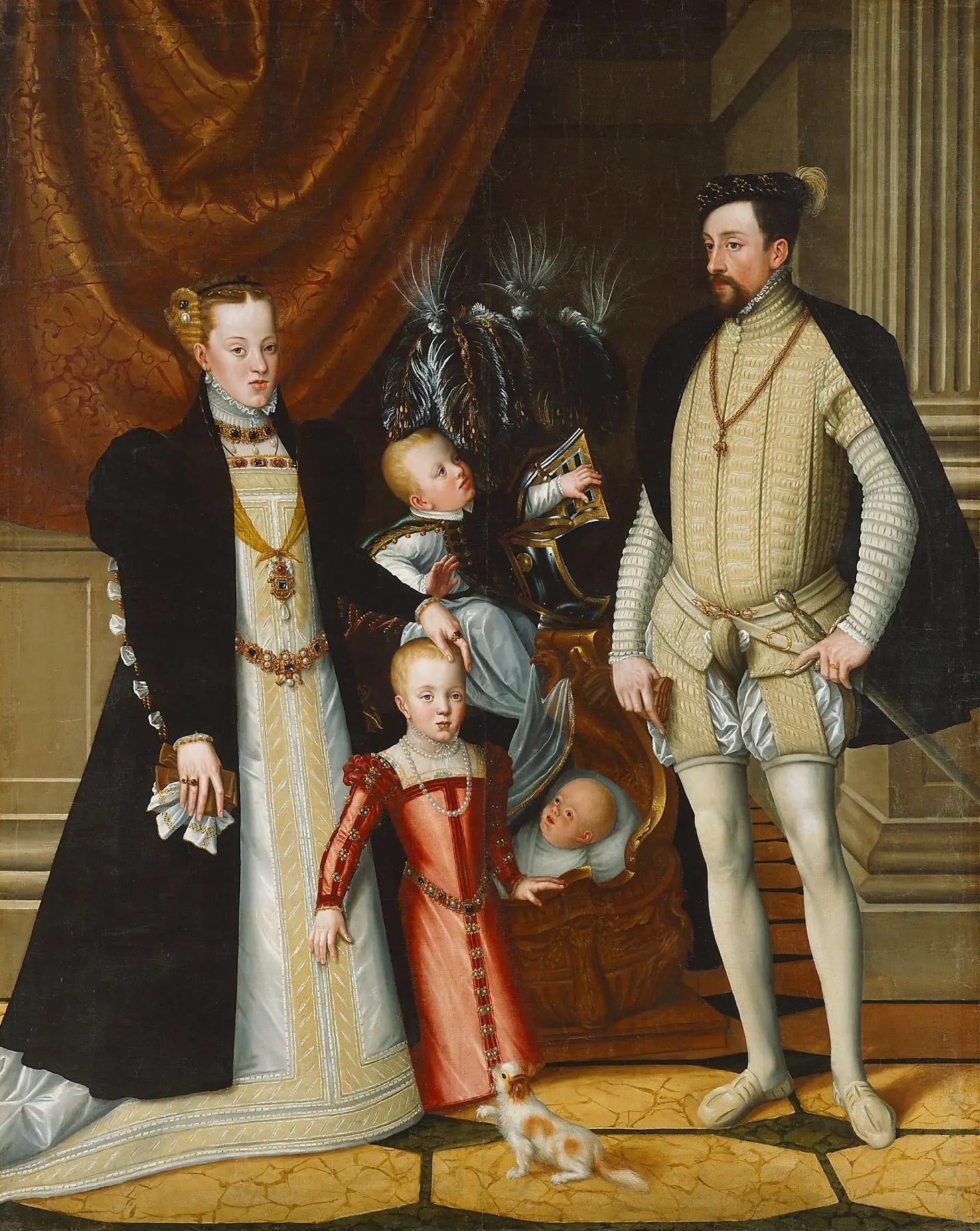 Maximilian II, His Wife and Three Children - Giuseppe Arcimboldo image 1 reproduction artisanale de tableau