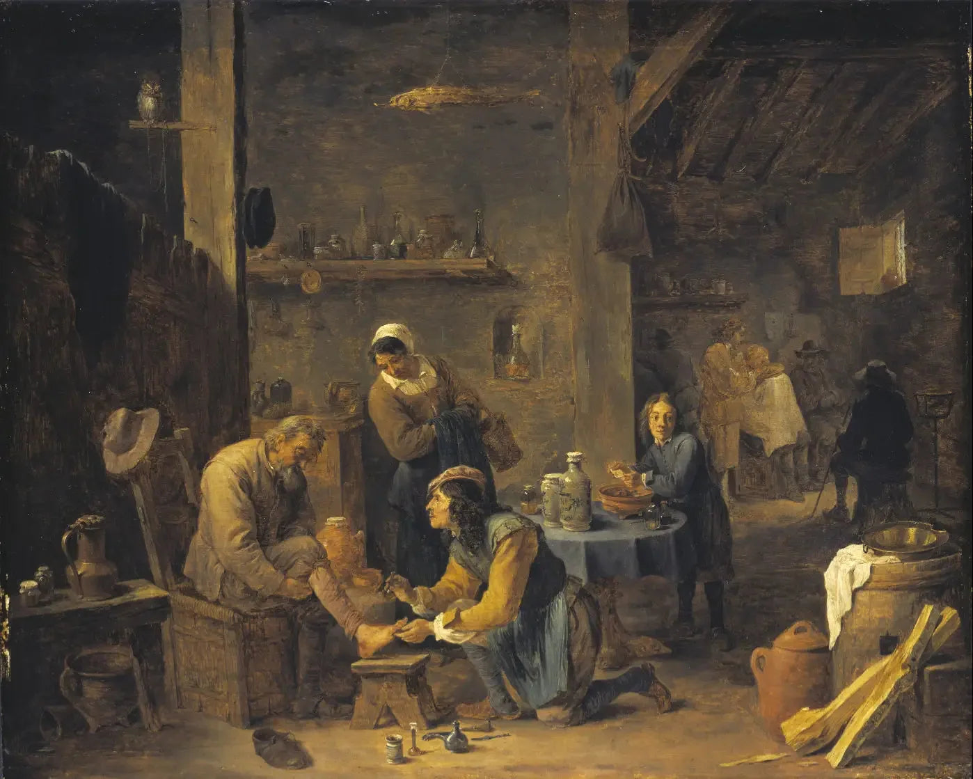 Médecin de village rendant visite à un patient - David Teniers le Jeune image 1 tableau peint à l’huile sur toile