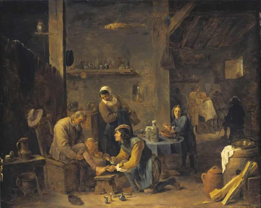 Médecin de village rendant visite à un patient - David Teniers le Jeune