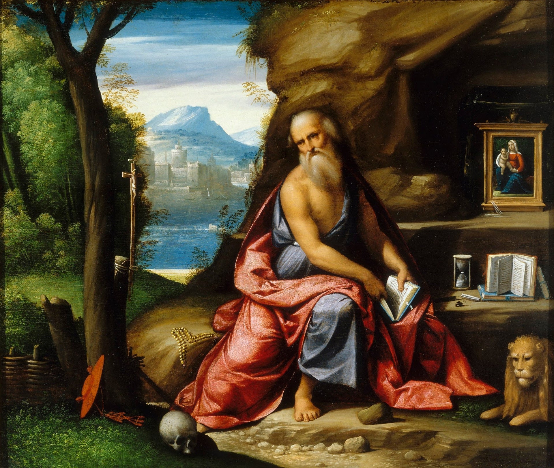 Méditation de saint Jérôme - Benvenuto Tisi image 1 reproduction de peinture à l’huile