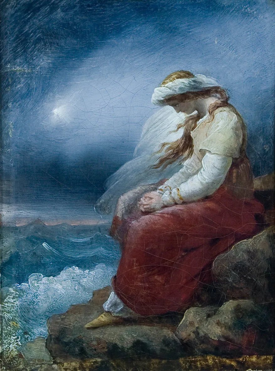 Médora sur le rocher - Ary Scheffer image 1 tableau peint à l’huile sur toile