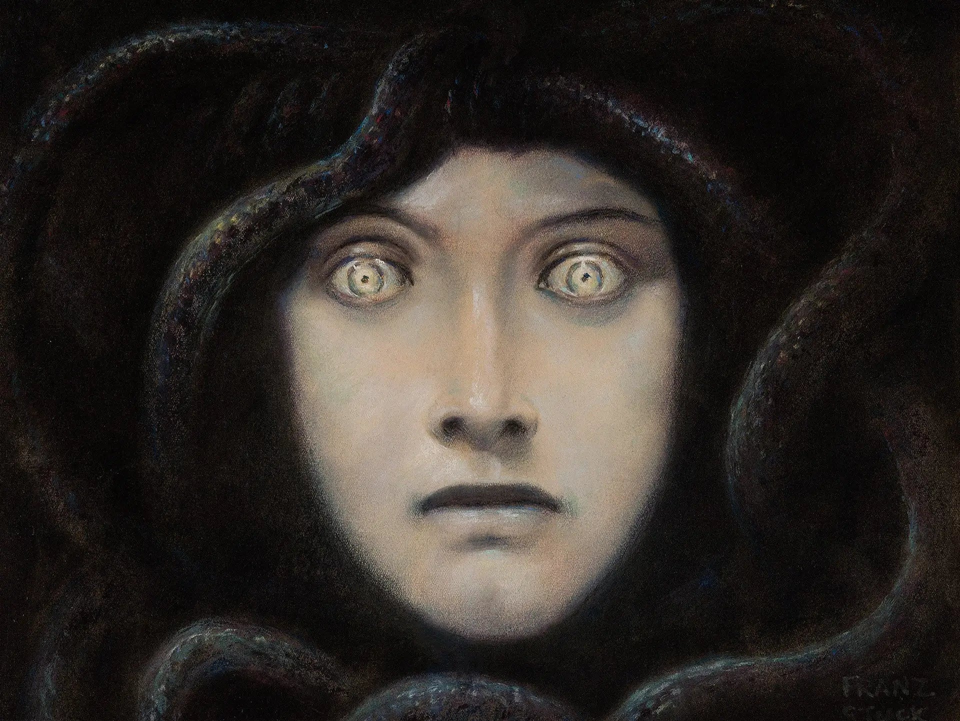 Méduse - Franz von stuck image 1 reproduction de peinture à l’huile