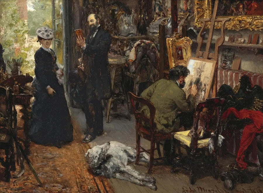 Meissonier im Atelier in Poissy - Adolph von Menzel