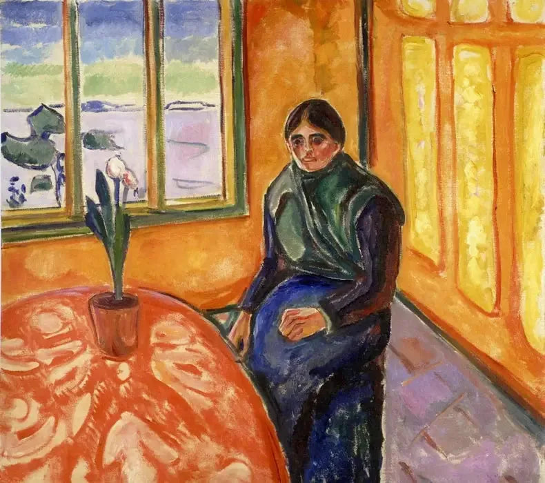 Mélancolie - Edvard Munch image 1 copie peinte à la main à l’huile