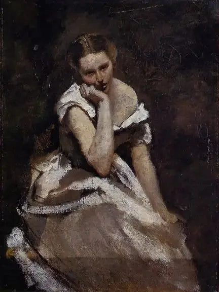 Mélancolie - Jean-Baptiste Camille Corot image 1 reproduction de peinture à l’huile
