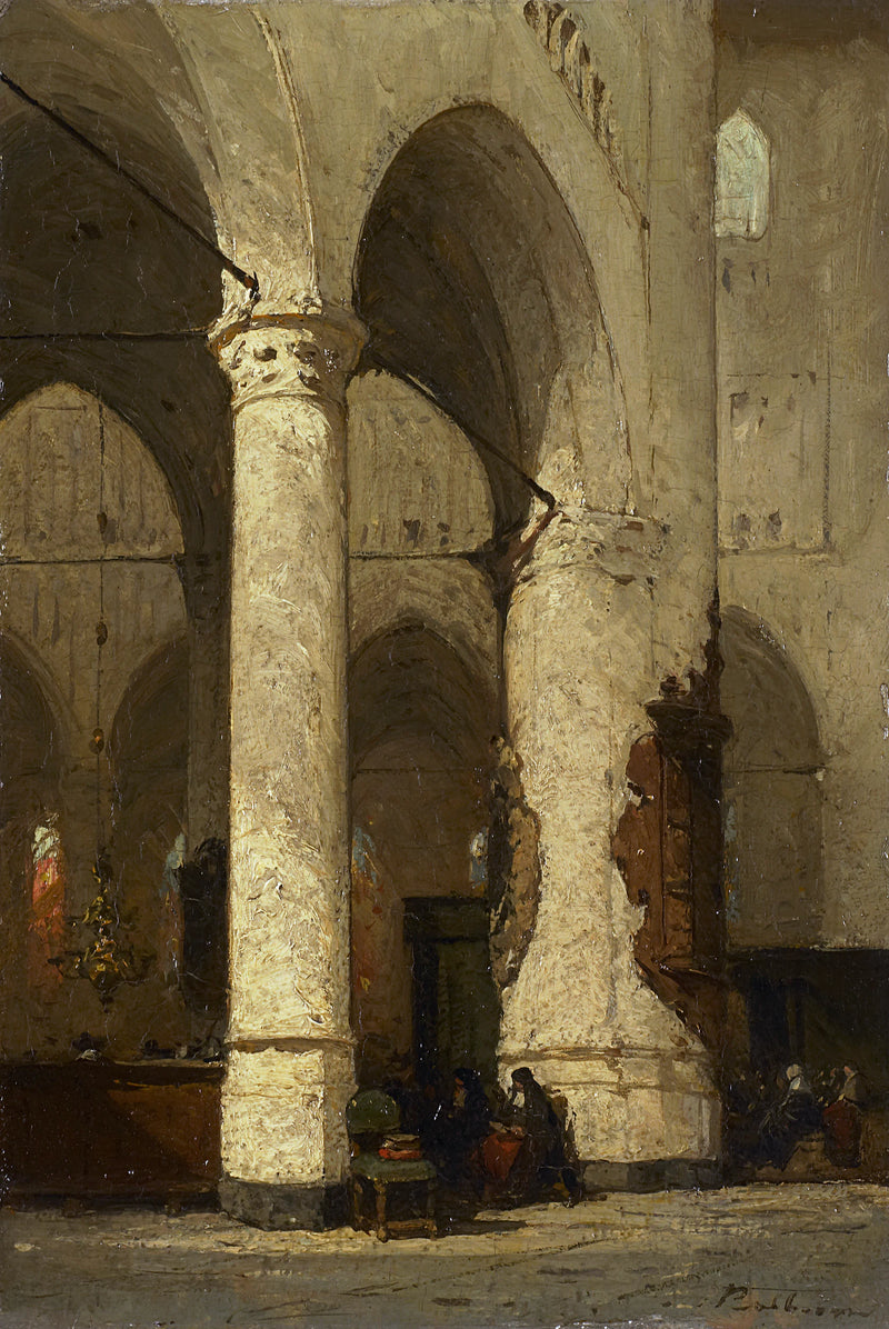 Mélange des intérieurs de la Hooglandse Kerk et de la Pieterskerk à Leiden - Johannes Bosboom