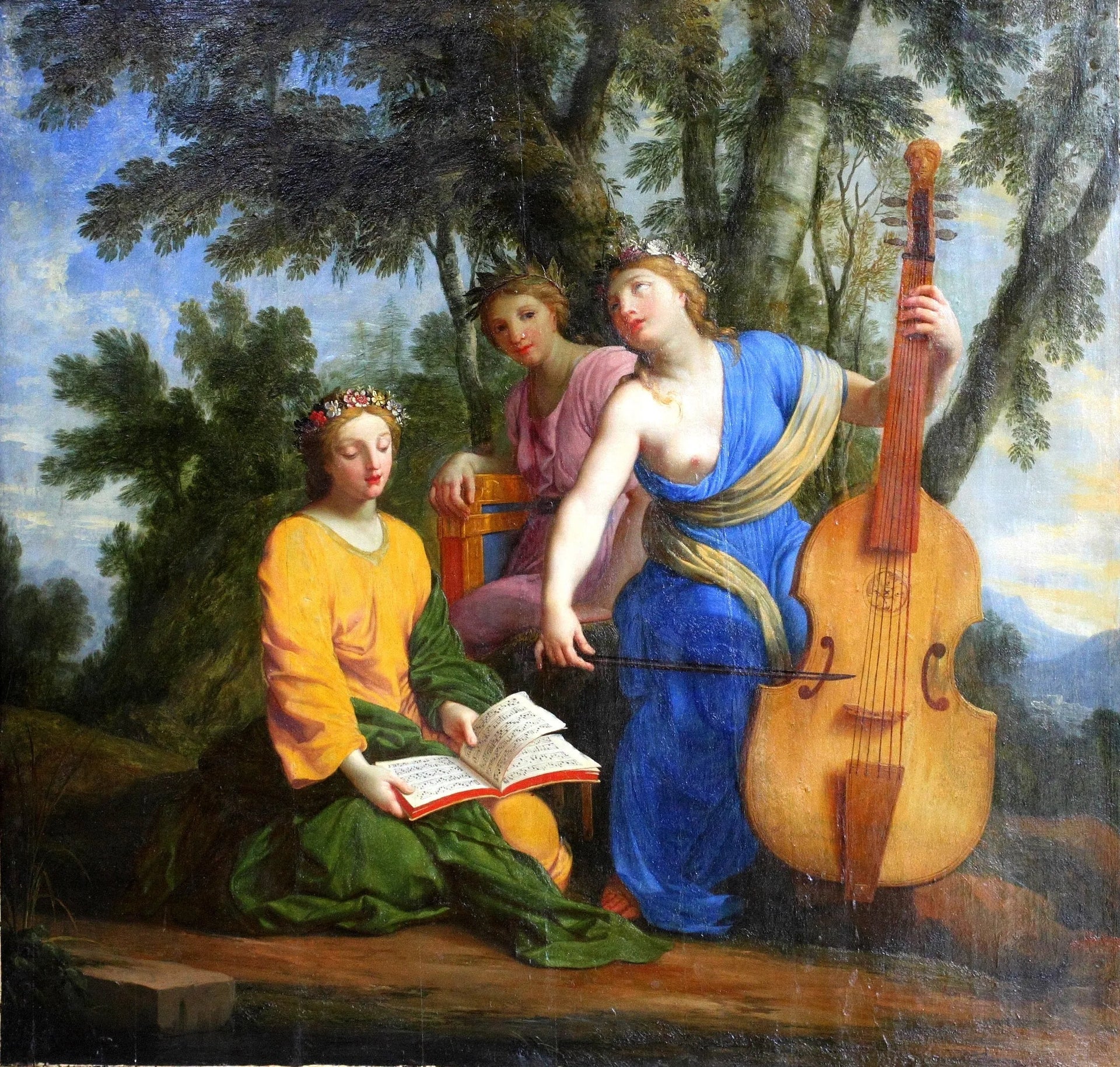 Melpomène, Érato et Polymnie - Eustache Le Sueur image 1 reproduction d’œuvre d’art à l’huile