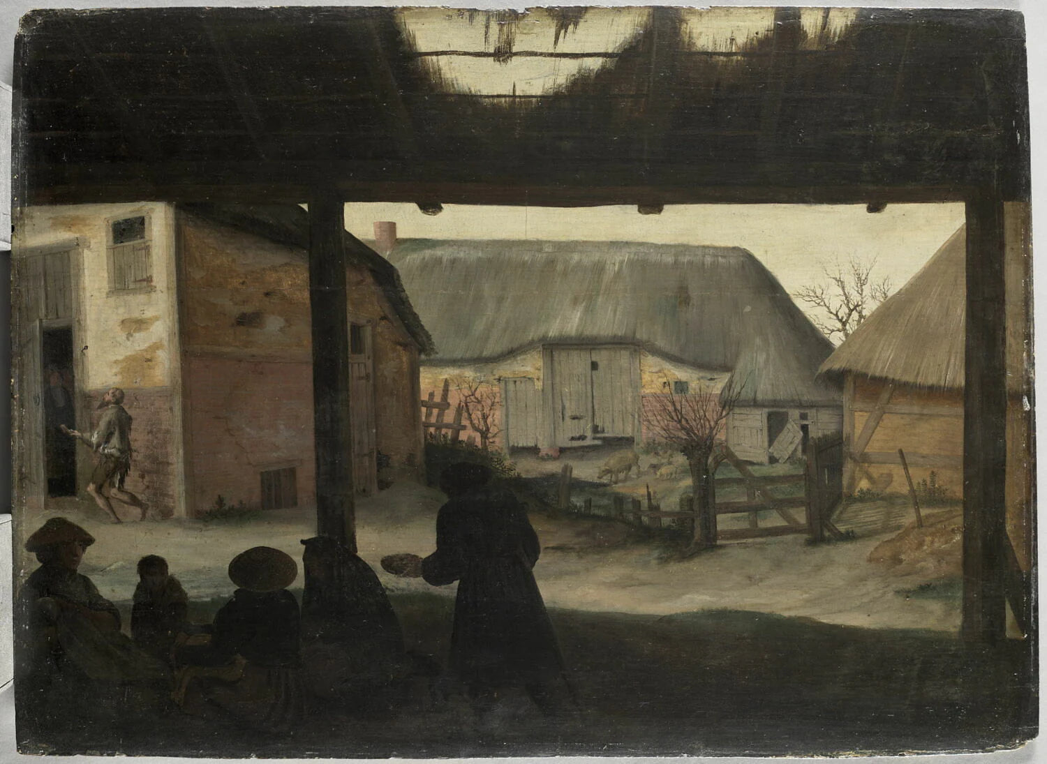 Mendiants dans une cour de ferme, par un matin d hiver - van Dalem Cornelis