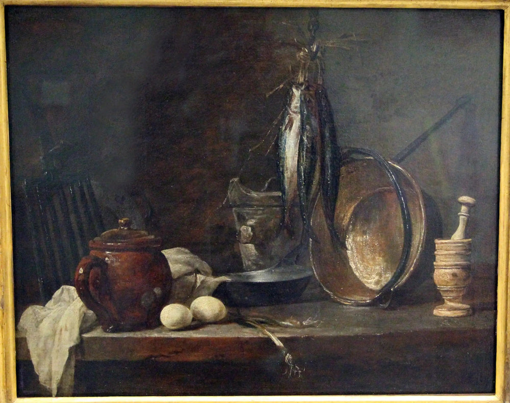 Menu de maigre et Ustensiles de cuisine - Jean Siméon Chardin image 1 tableau peint à l’huile sur toile